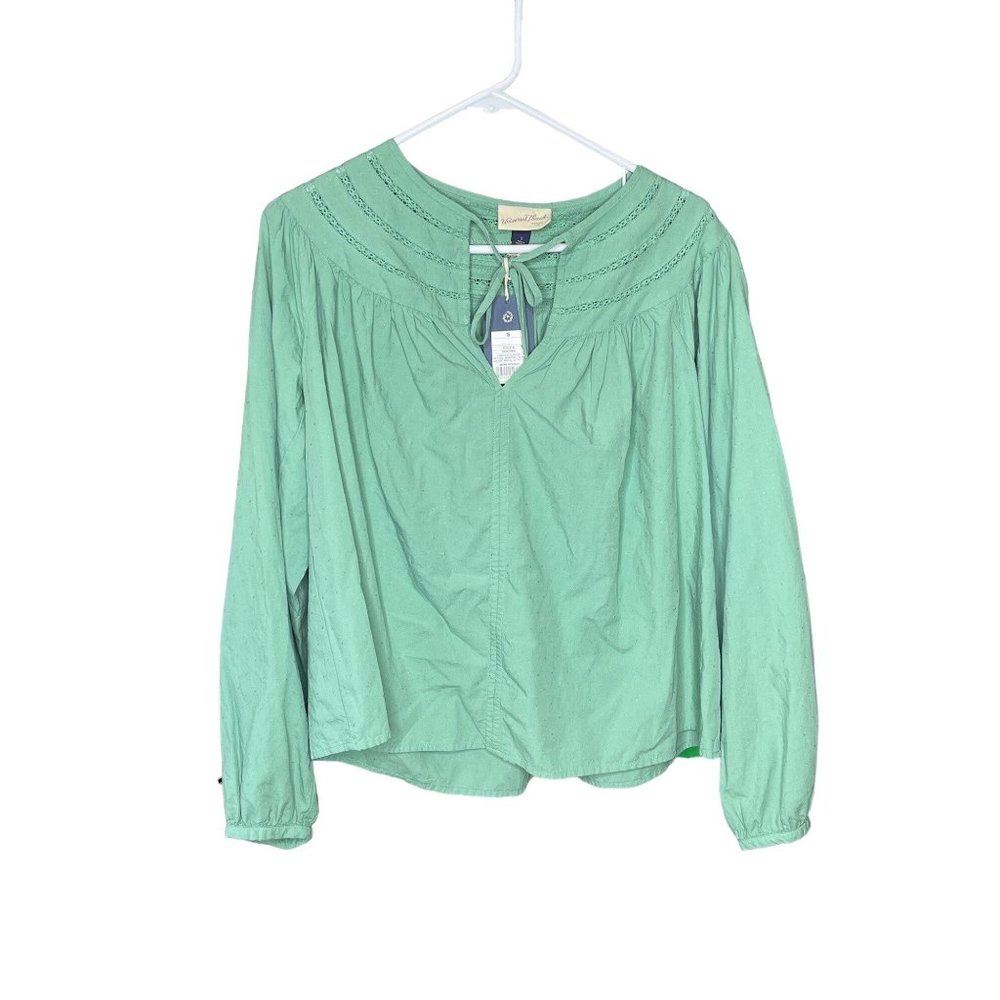 Universal Threads Blouse Green Cotton Bohemian Lace Top Size S Loose Fit Target - Picture 2 of 7